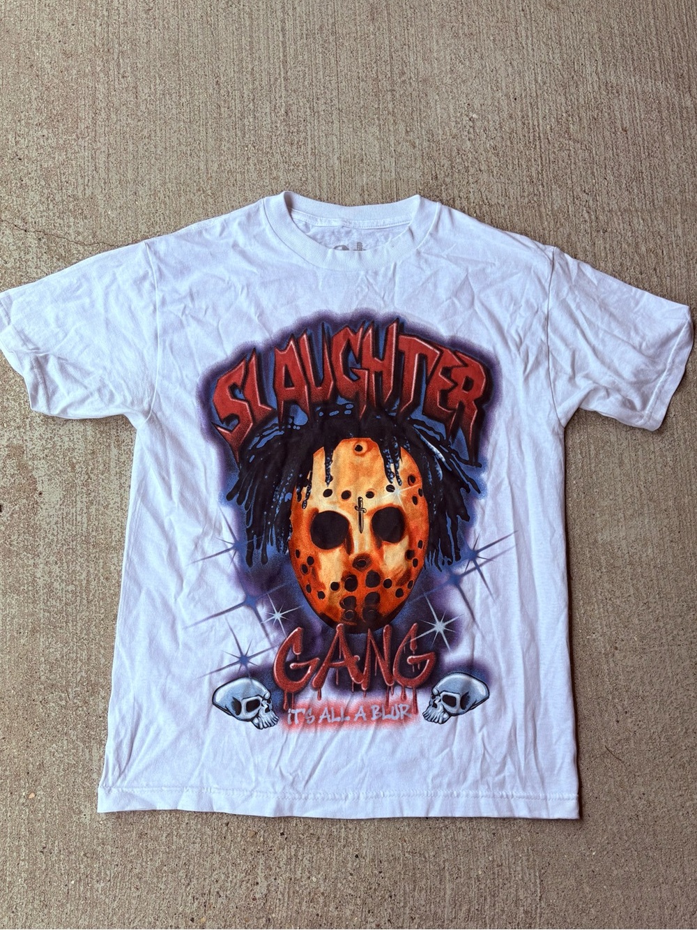 21 Savage Graphic Horror Mask White T-Shirt